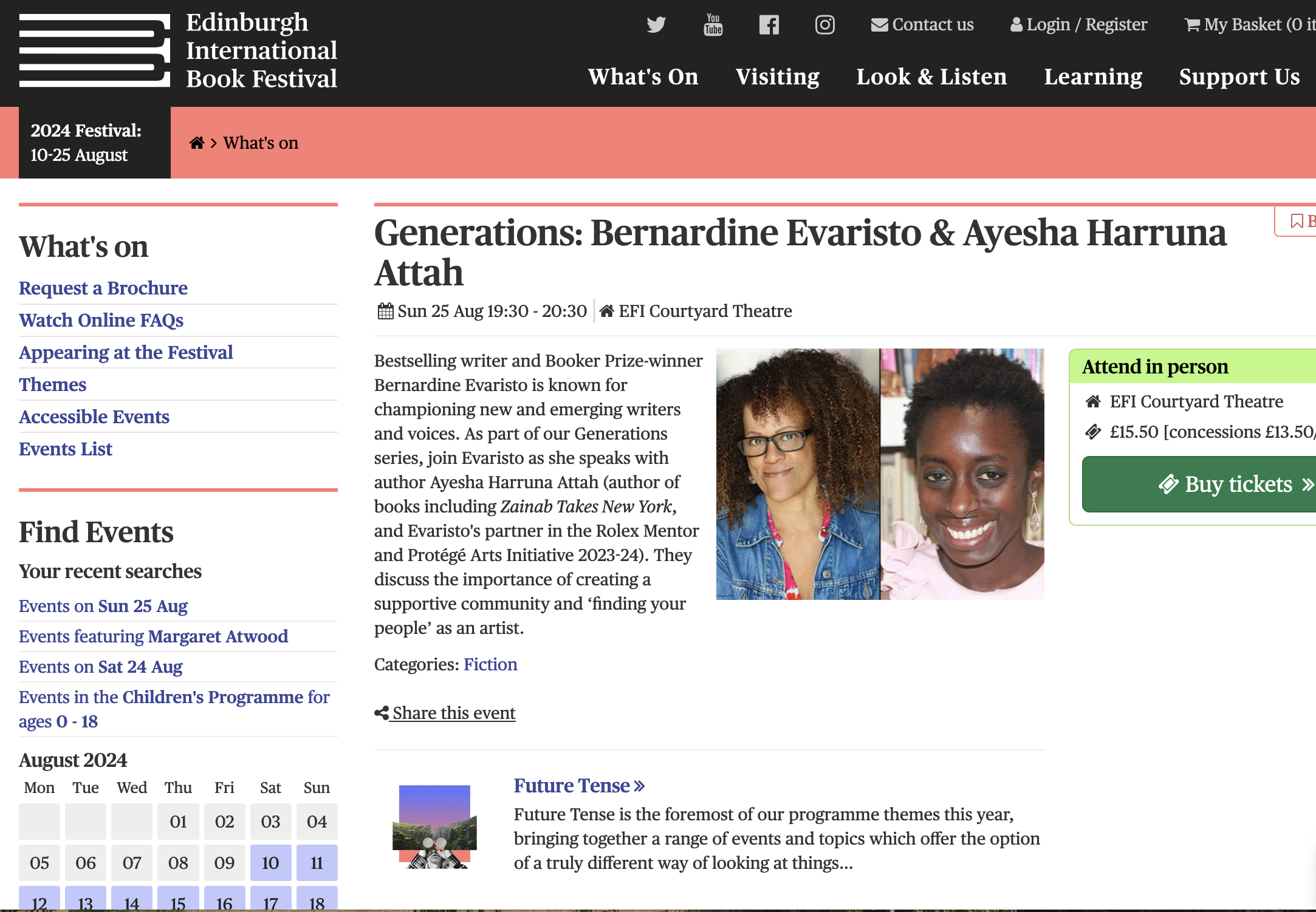 Conversation with Bernardine Evaristo in Edinburgh